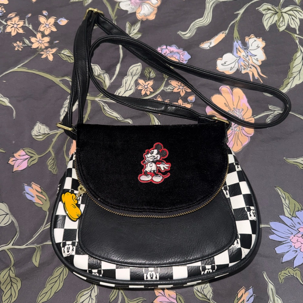 Loungefly Disney Mickey Mouse Checkered Crossbody Bag - BoxLunch Exclusive